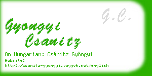 gyongyi csanitz business card